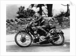 Stanley Woods on a 498cc Moto Guzzi bike, Isle of Man Senior TT, 1935 by Unknown