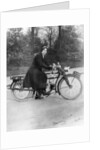 A woman on a Douglas motorbike by Anonymous