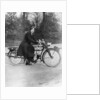 A woman on a Douglas motorbike by Anonymous