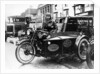 Woman riding a 1929 500cc AJS motorbike, (c1929?) by Unknown