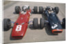 Chris Amon and Jackie Stewart at the British Grand Prix, Silverstone, Northamptonshire, 1967 by Unknown