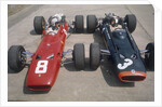 Chris Amon and Jackie Stewart at the British Grand Prix, Silverstone, Northamptonshire, 1967 by Unknown