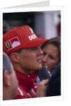 Michael Schumacher being interviewed, British Grand Prix, Silverstone, Northamptonshire, 1997 by Unknown