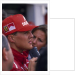 Michael Schumacher being interviewed, British Grand Prix, Silverstone, Northamptonshire, 1997 by Unknown