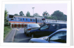 Traffic queue at level crossing in Brockenhurst, Hampshire by Unknown