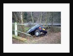 Fiat Uno crashed in to ditch by Unknown
