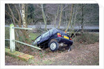 Fiat Uno crashed in to ditch by Unknown