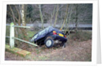 Fiat Uno crashed in to ditch by Unknown