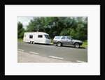 1995 Toyota Landcruiser towing large caravan at speed by Unknown