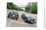 1991 Bentley Turbo R and 1930 Bentley 4.5 blower at Brooklands by Unknown