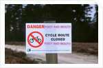 No cycling-Foot and Mouth closure 2001. New Forest by Unknown