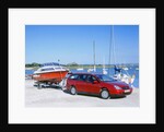 2002 Citroen C5 hdi towing a boat by harbour by Unknown