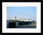 Queen Mary II sails past Beach Huts, Calshot May 2004 by Unknown