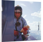 Donald Campbell with Mascot Mr.Woppit, 1960s by Unknown