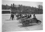 Morris, Morgan and Crouch cars on the start line of a motor race, Brooklands, 1914 by Bill Brunell