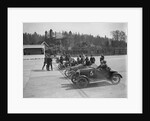 Morris, Morgan and Crouch cars on the start line of a motor race, Brooklands, 1914 by Bill Brunell