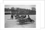 Morris, Morgan and Crouch cars on the start line of a motor race, Brooklands, 1914 by Bill Brunell