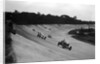 Bentley leading a Barnato-Hassan Special and a Jensen, October Long Handicap, Brooklands, 1938 by Bill Brunell