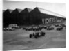 Cars racing at the MCC Members Meeting, Brooklands, 10 September 1938 by Bill Brunell