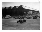 Cars racing at the MCC Members Meeting, Brooklands, 10 September 1938 by Bill Brunell