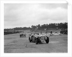 Cars racing through the chicane, JCC Members Day, Brooklands, 8 July 1939 by Bill Brunell