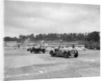 Cars racing through the chicane, JCC Members Day, Brooklands, 8 July 1939 by Bill Brunell