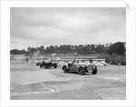 Cars racing through the chicane, JCC Members Day, Brooklands, 8 July 1939 by Bill Brunell