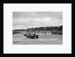 J Cleland's Ford V8 and JH Barker's Riley Lynx at the chicane, JCC Members Day, Brooklands, 1939 by Bill Brunell