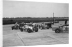 Cars racing at the BARC Meeting on the Campbell Circuit, Brooklands, 15 October 1938 by Bill Brunell