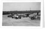 Cars racing at the BARC Meeting on the Campbell Circuit, Brooklands, 15 October 1938 by Bill Brunell