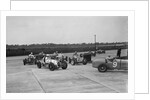 Cars racing at the BARC Meeting on the Campbell Circuit, Brooklands, 15 October 1938 by Bill Brunell