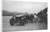 GL Baker's 5954 cc Minerva undergoing a rear wheel change at Brooklands by Bill Brunell