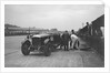 GL Baker's 5954 cc Minerva undergoing a rear wheel change at Brooklands by Bill Brunell