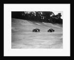 Austin Ulster leading a Windsor on the banking at Brooklands by Bill Brunell