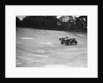 GL Baker's 5954 cc Minerva racing a 1930 Frazer-Nash Sportop on the banking at Brooklands by Bill Brunell
