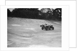 GL Baker's 5954 cc Minerva racing a 1930 Frazer-Nash Sportop on the banking at Brooklands by Bill Brunell