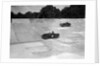 MG C type and Amilcar C6 racing on the banking at Brooklands by Bill Brunell