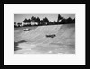 Two Bugatti Type 35s racing on the Members Banking at Brooklands by Bill Brunell