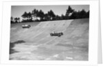 Two Bugatti Type 35s racing on the Members Banking at Brooklands by Bill Brunell