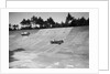 Two Bugatti Type 35s racing on the Members Banking at Brooklands by Bill Brunell