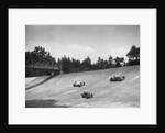 Lea-Francis 1496 cc, MG M type and Invicta 4467 cc racing on the Members Banking at Brooklands by Bill Brunell