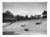 Lea-Francis 1496 cc, MG M type and Invicta 4467 cc racing on the Members Banking at Brooklands by Bill Brunell