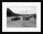 Aston Martins, Salmson and MG at the start of the LCC Relay GP, Brooklands, 25 July 1931 by Bill Brunell