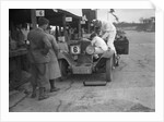 Talbot 90 of E and SJ Burt in the pits at the JCC Double Twelve race, Brooklands,  May 1931 by Bill Brunell