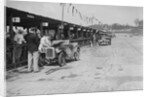 Austin Ulster and MG C type in the pits at the JCC Double Twelve race, Brooklands, 8/9 May 1931 by Bill Brunell