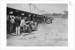 Austin Ulster and MG C type in the pits at the JCC Double Twelve race, Brooklands, 8/9 May 1931 by Bill Brunell