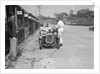 J Reeves and HHB Beacon's Austin Ulster in the pits, JCC Double Twelve race, Brooklands, 1931 by Bill Brunell
