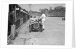 J Reeves and HHB Beacon's Austin Ulster in the pits, JCC Double Twelve race, Brooklands, 1931 by Bill Brunell