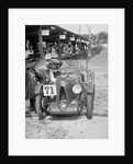 MG C type of Ron Horton and Bill Humphreys in the pits, JCC Double Twelve race, Brooklands, 1931 by Bill Brunell