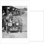 MG C type of Ron Horton and Bill Humphreys in the pits, JCC Double Twelve race, Brooklands, 1931 by Bill Brunell